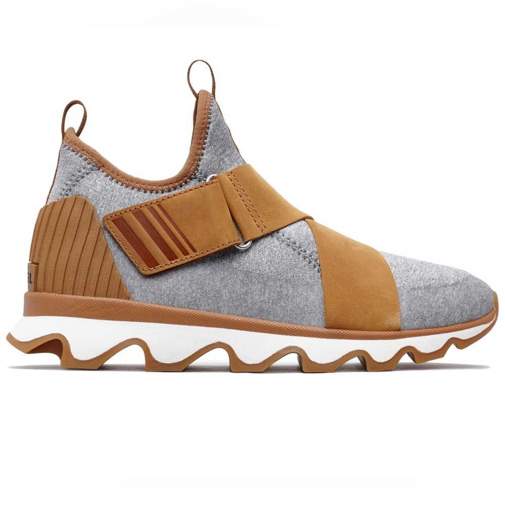 Sorel Women's Kinetic Sneaker Camel Brown Sea Salt Gray Size 9 EU 40